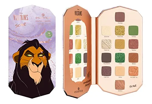 essence Disney Villains Scar eyeshadow palette, Lidschatten, Nr. 03, Mehrfarbig, 14 Farben, langanhaltend, vegan, ohne Mikroplastikpartikel, Nanopartikel frei, ölfrei, 1er Pack (11.2g)