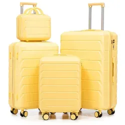 LVHOM Hartenschalenkoffer-Set 4-teilig - Gelb - Praktisches 4-teiliges Koffer Set mit 14