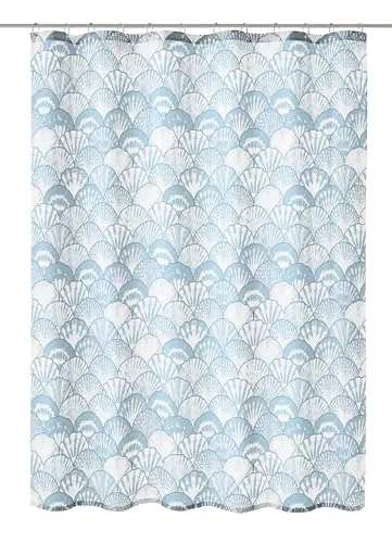 Kleine Wolke Duschvorhang Concha 180 cm - Duschvorhang in Iceblue, Breite 180 cm und Höhe 200 cm, aus pflegeleichtem Polyester – ideal für stilvolle Badezimmergestaltung.