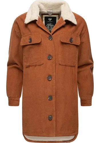 Ragwear Damen Outdoorjacke Kyoka Brown Gr. XL - Funktionsjacke mit kuscheligem Teddyfell-Fleece-Innenfutter, vegan und windabweisend. Ideal für kühle Übergangszeiten mit seitlichen Gehschlitzen für optimale Bewegungsfreiheit.