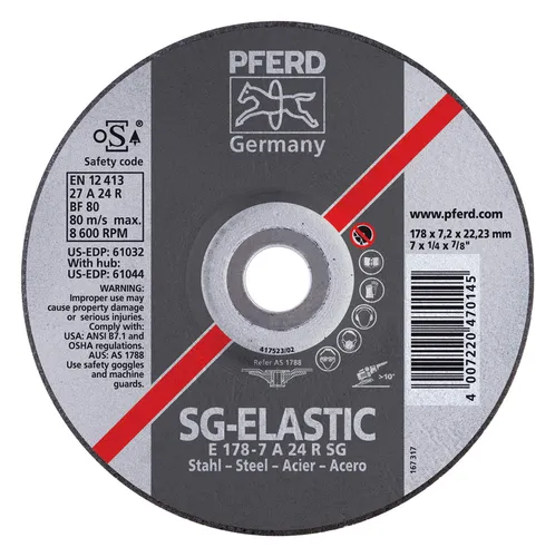 Pferd Schruppscheibe A24RSG 230 x 8 mm gekröpft - E230-8 A24RSG