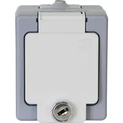 Kopp Standard Steckdose IP44, lichtgrau, abschließbar von Kopp