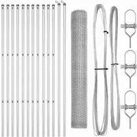 Produktbild vidaXL Zaun mit Pfosten Silber 1.2 x 25 m