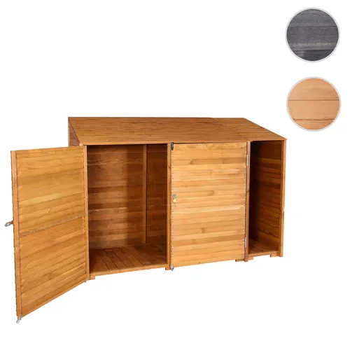 Mendler Geräteschuppen HWC-J75 - MVG-zertifizierter Geräteschrank aus Tannenholz - Gartenhäuser mit abschließbaren Türen für optimalen Schutz vor Diebstahl und Wetter. Bietet Platz für Fahrräder und Gartengeräte, ideal für Ordnung im Garten.