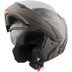 Bogotto V280 Camo Klapphelm, braun, Größe XS für Männer - Motorradhelm mit thermoplastischer Schale, kratzfestem Visier und integriertem Sonnenvisier für optimalen Komfort und Sicherheit beim Fahren.