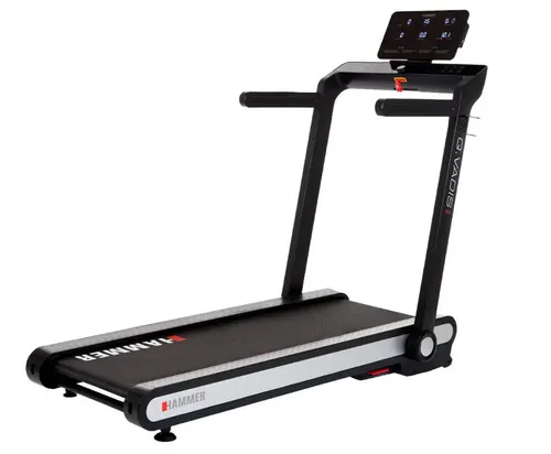 Hammer Laufband Q. Vadis 3.0 - Klappfunktion & 12 Programme, 5 PS - Laufband für effizientes Training mit 12 Programmen, klappbar für platzsparende Aufbewahrung und einer maximalen Geschwindigkeit von 18 km/h.
