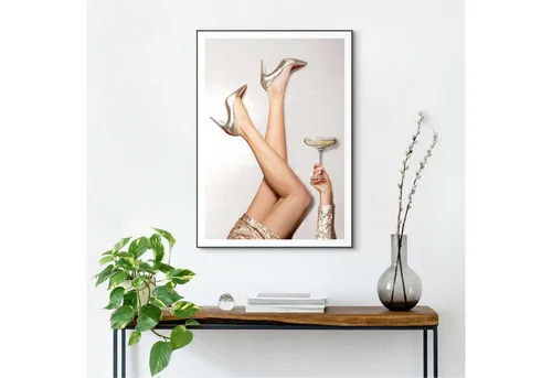 REINDERS Gerahmtes Bild, Celebrate Good Times, Schlafzimmer, Poster, Wanddeko, Room Decor, MDF, Gold, 70x50cm