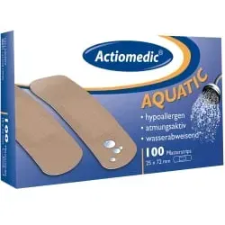 Actiomedic® AQUATIC Pflasterstrips 137.021.25720 , 1 Packung = 100 Stück, Maße: 25 x 72 mm
