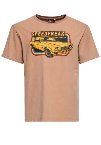 KingKerosin Print-Shirt Speedfreak (1-tlg) Acid-Washed