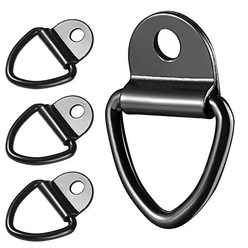 Zurröse V Aufbauring Ring, Haken Zurring Zurrmulden Gurthalter, 450 kg Klappbar Ringe Haken Schwerlast Aufbauzurrösen Zurrringe für Anhänger LKW PKW Trucks Boots Kajak Anhängern (4 Pack)