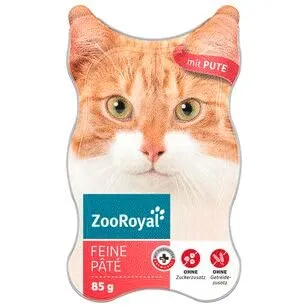 ZooRoyal Katzenfutter feine Pate mit Pute, 18er Pack (18 x 85g)