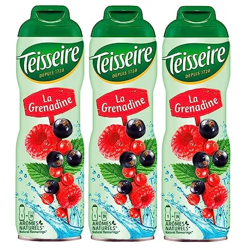 Teisseire Getränke-Sirup Grenadine 600ml - Sirup der genauso schmeckt wie die Frucht (3er Pack)