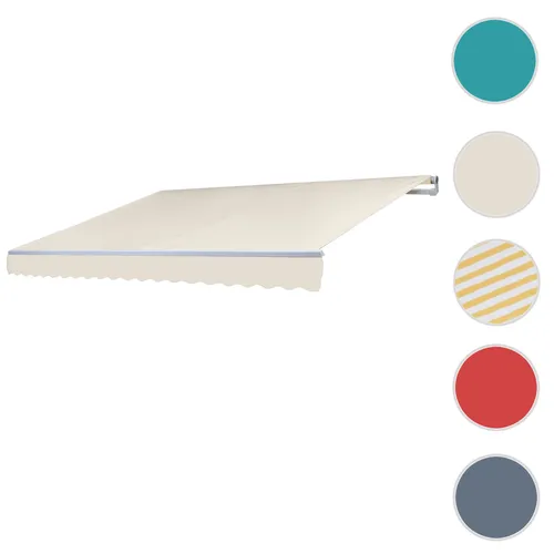 Alu-Markise T792 - Gelenkarmmarkise 5x3m, wasserfest und UV-beständig mit stufenlos verstellbarem Neigungswinkel für optimalen Sonnenschutz