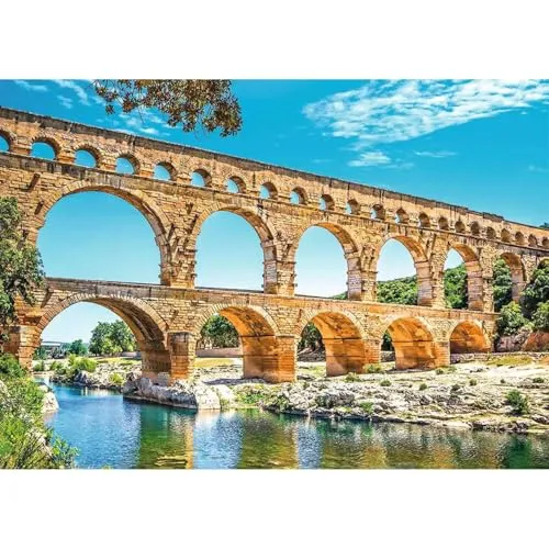 Nathan Puzzle 1000 Teile – Die Gard-Brücke – Erwachsene und Kinder ab 12 Jahren – Premium-Puzzle – perfekte Integration – Sammlung der Wurzeln und Flügel – 12000899