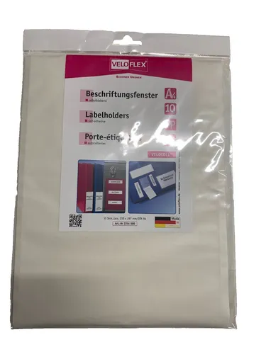 Veloflex Velocoll Beschriftungsfenster, DIN A4, 10 Stück, selbstklebend