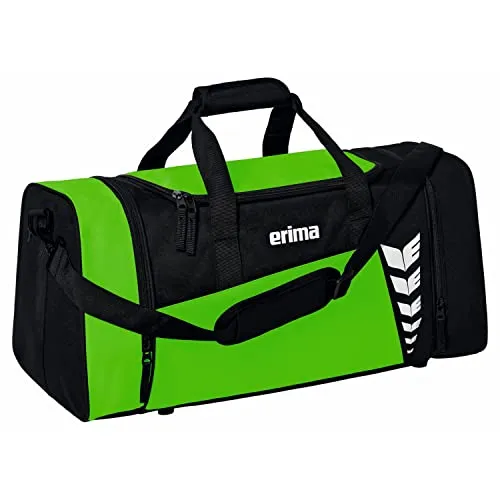 Erima Unisex Six Wings Sporttasche, Green/Schwarz, L - Klassische Sporttaschen mit optimaler Konstruktion für maximalen Stauraum, integrierten Nassfächern und langlebigen Tragegurten – perfekt für Sport und Freizeit!