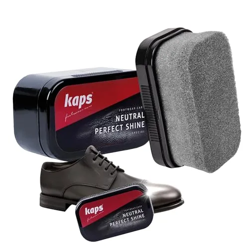 Kaps Perfect Shine, Schwamm zur Schuhpolitur für sofortigen Glanz, Für Schuhe, Stiefel und Taschen aus Leder, (Transparent/Neutral)