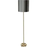 Qazqa Stehlampe Simplo – Klassisch Antik mit Messingfuß - Elegante Stehlampe für stilvolle Akzente. Der grüne Samtlampenschirm und die goldene Innenseite schaffen eine warme Atmosphäre – perfekt für Wohnzimmer oder Leseecken.