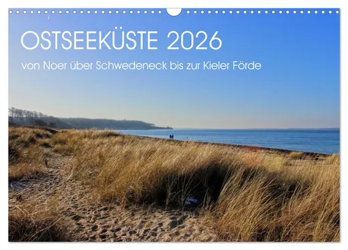Ostseeküste 2026 Wandkalender - Monatskalender DIN A3 quer mit beeindruckenden Landschaftsbildern der Ostseeküste, ideal für Reisefans und Heimatliebhaber.