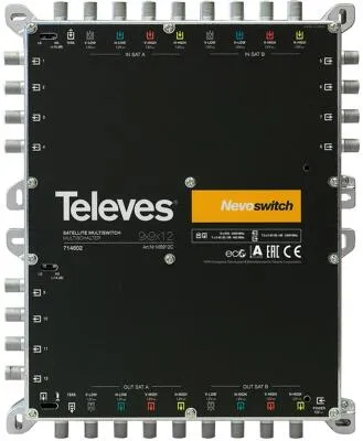 Nevoswitch 9x9 Multischalter - Multischalter mit 9 Eingängen und 9 Ausgängen, ideal für den Empfang mehrerer Satelliten, Herstellergarantie: 3 Jahre.