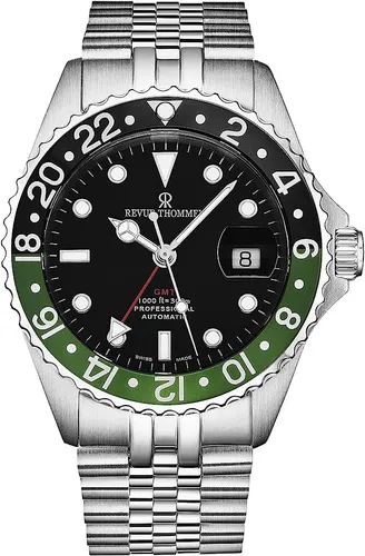 REVUE THOMMEN Diver GMT AUTOMATIK Herren-Armbanduhr - Armbanduhren mit 300 m Wasserdichtigkeit, ideal für Taucher, ausgestattet mit GMT-Funktion und Saphirglas für höchste Qualität.