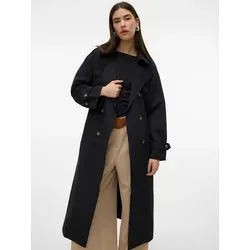 Vero Moda VMCHLOE LONG TRENCHCOAT GA NOOS schwarz XL (42) - Funktionsjacken, modischer Trenchcoat aus pflegeleichtem Polyester, ideal für stilvolle Auftritte bei jedem Wetter.