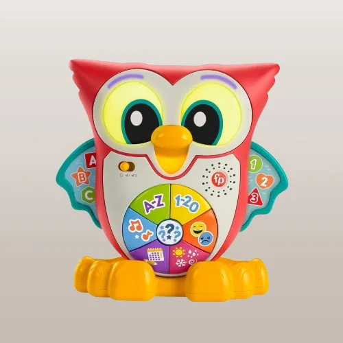 Fisher-Price BlinkiLinkis Schlaue Eule Lernspielzeug - Lerncomputer für Kleinkinder, bietet über 90 Melodien und interaktive Spiele, fördert ABC und Zählen, leuchtet bunt auf und kommuniziert mit anderen BlinkiLinkis-Freunden.