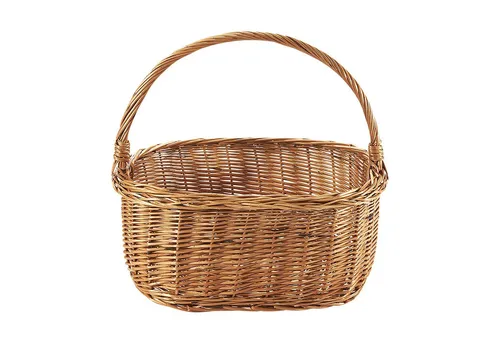 Kobolo Einkaufskorb - Handgeflochtener Autokorb aus Weide mit Griff - Einkaufskörbe aus 100% Weide, handgefertigt, nachhaltig und ideal für umweltbewusste Einkäufe. Mit langem Henkel für einfachen Transport.