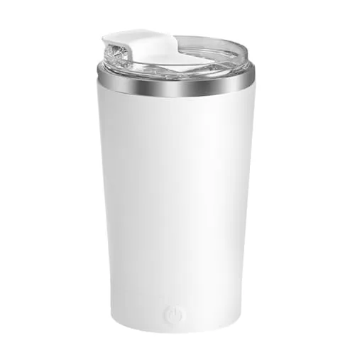 DONGKER Kaffeetasse mit Rührfunktion, 380 ml 7000 U/min Selbstrührender Becher, Elektrischer Magnetische Rührtasse mit Deckel für Kaffee, Tee, heiße Schokolade, Milch und Kakao