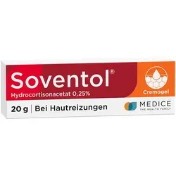 Soventol Hydrocortisonacetat 0.25% 20 G - Creme - Effektive Creme zur Unterstützung der Hautpflege bei entzündlichen Hautreaktionen. Ideal für die Anwendung bei Erwachsenen und Kindern ab 6 Jahren.