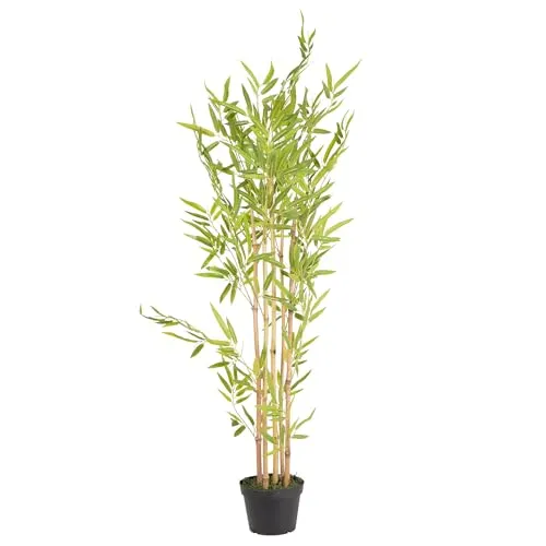 Kunstpflanze Bambus Echtholzstamm 106 cm - Echter Bambusstamm für eine hochwertige Optik – der 106 cm hohe Bambus bringt frisches Grün in jeden Raum. Pflegefrei und immergrün, ideal für Ecken oder Sideboards. Stabiles Arrangement für sofortige Dekoration.