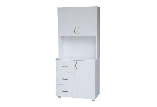 HTI-Line Küchenbuffet Blanca - Eleganter Küchenschrank in Weiß - Buffetschrank mit 6 Fächern, 3 Schubladen und 3 Türen. Ideal für eine stilvolle Aufbewahrung in Ihrer Küche, leicht selbst zu montieren.