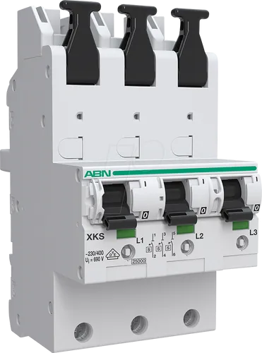 ABN Braun XKS340-5 SHU-Schalter 3-polig 40A - SHU-Schalter für effiziente Steuerungstechnik, 3-polig mit 40A und 25 kA Abschaltvermögen, ideal für Verteilerschrank-Zubehör.