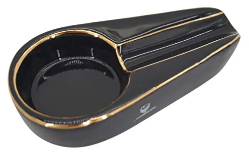 GERMANUS Cera Aschenbecher für Zigarren, schwarz