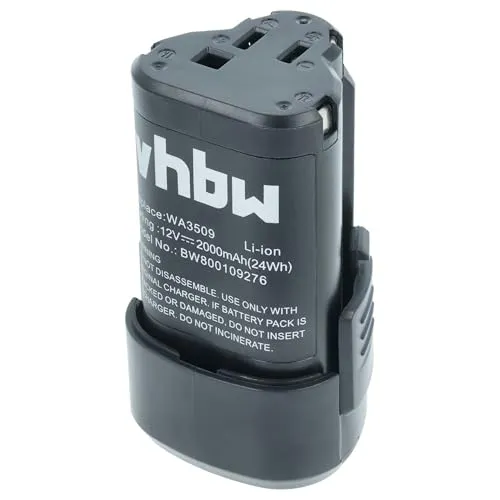 vhbw 1x Akku kompatibel mit Worx H3 WX382, H3 WX382.3, H3 WX382.4, H3 WX382.1, H3 WX382.2, H3 WX382.5 Werkzeug (2000 mAh, Li-Ion, 12 V)