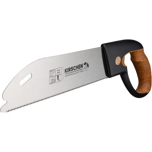 Kirschen Zimmermannssäge mit Korkgriff 300 mm - Sägen: Extralanges Sägeblatt (300 mm) für grobe Schnitte, ergonomischer Korkgriff für komfortables Arbeiten und dreifach-geschliffene Verzahnung für präzise Ergebnisse.