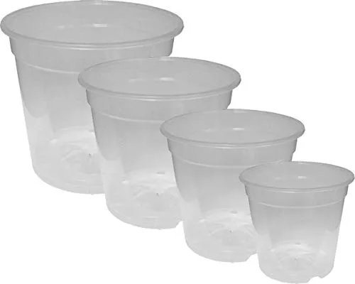 MePla - Pflanztopf Orchidee transparent, Größe:Ø17 cm