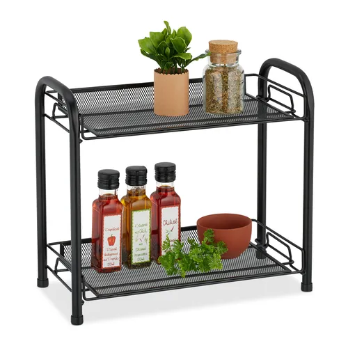 Gewürzregal Küchenregal Badezimmerregal Tischregal 2 Etagen Metall freistehend