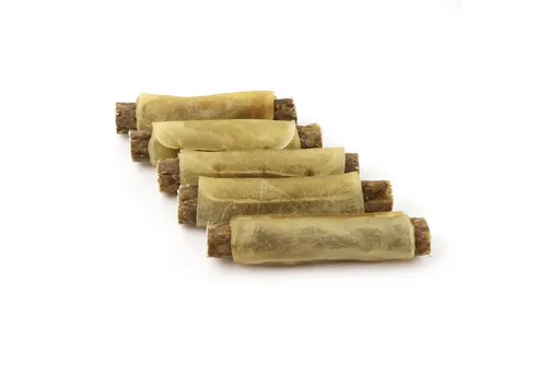 DOGBOSS DOGBOSS 100% Natur gefüllte Kaurollen, hergestellt in EU 5er Set Ente Apfel 13 cm, 250g