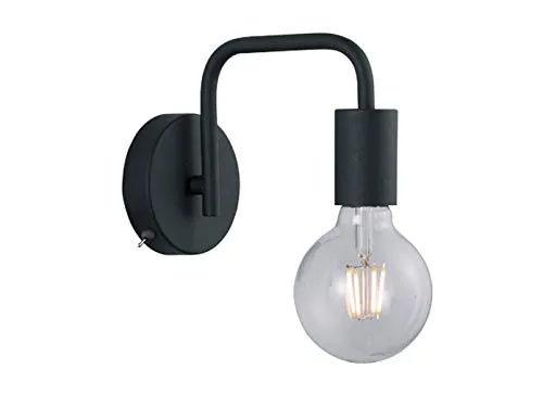 meineWunschleuchte Minimalistische Wandleuchte mit Schalter und Stecker - Lampen: Hochwertige, minimalistische Wandleuchte mit austauschbarem E27 LED, ideal für flexibles Lichtdesign. Perfekt für moderne Wohnräume!