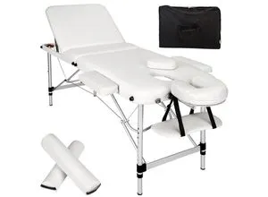 TecTake 3 Zonen Massageliege-Set - Mobil und Komfortabel - Massageliegen, mobile Klappliege mit 5cm Polsterung, leichtem Aluminiumgestell und praktischem Transport-Set für entspannende Massagen überall.