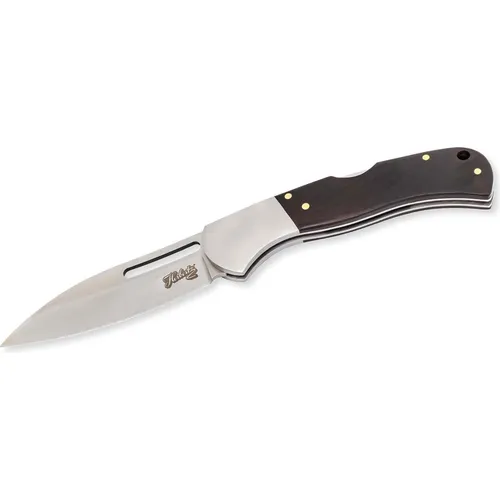 Herbertz Selektion Einhandmesser - AISI 440 Stahl, rostfrei und scharf, ergonomisches Sandelholz-Heft für sicheren einhändigen Gebrauch