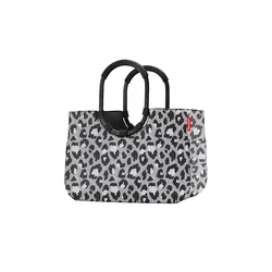 Reisenthel Loopshopper L Frame Leo Nero - Stilvoller Shopper mit Leopardenmuster - Einkaufstaschen & Einkaufstrolleys – Hochwertiger, wasserabweisender Shopper mit praktischem Innenfach und eleganten Griffen für komfortablen Transport.