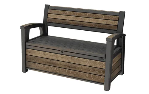 Keter Gartenbank mit Stauraum 227 l in Walnuss-Optik