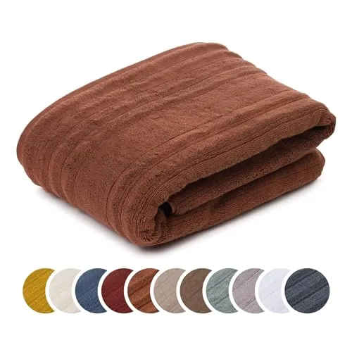 liebling Badetuch Luxus Bio Baumwolle, Serie Marseille, 770 gr. / m², 100 x 150 cm, Ökotex, 60 Grad, saugstark, schnelltrocknend, Farbe: braun