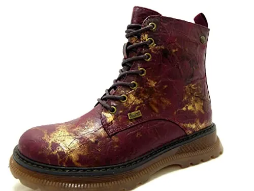 Rieker Damen 92810-35 Mode-Stiefel - Rot, 36 EU, mit warmem Futter und bequemen 2 cm Absatz für gemütliche Wanderungen