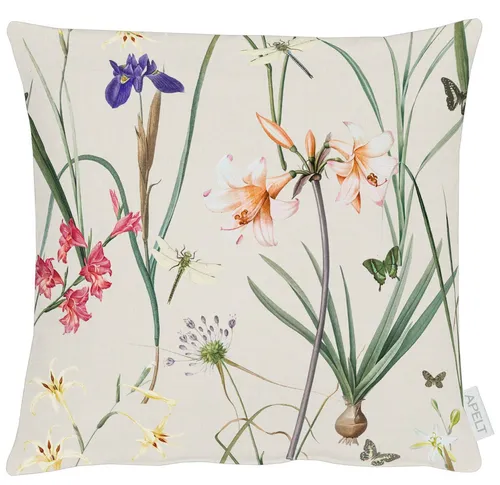 APELT Dekokissen 6720 - Frühjahrsblüten Design - Dekokissen in trendigem Blumenmotiv von Apelt. Hochwertiges Strukturgewebe, schadstoffgeprüft und made in Europe. Waschbar bei 30°C, ideal für eine fröhliche Wohnatmosphäre.