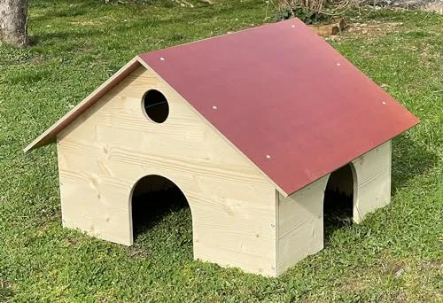 Elmato® Entenhaus für Teichenten – Beige, Rot