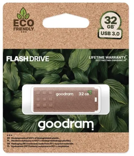 goodram USB-Speicherstick 32GB UME3 - Eco Friendly USB 3.0, hohe Lesegeschwindigkeit bis zu 60 MB/s und biologisch abbaubares Gehäuse