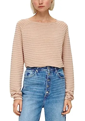 s.Oliver Damen Pullover Braun, XL - Pullover für Damen mit Rundhalsausschnitt, langen Raglanärmeln und Rollsaum, ideal für einen lässigen Look und bequemes Tragegefühl